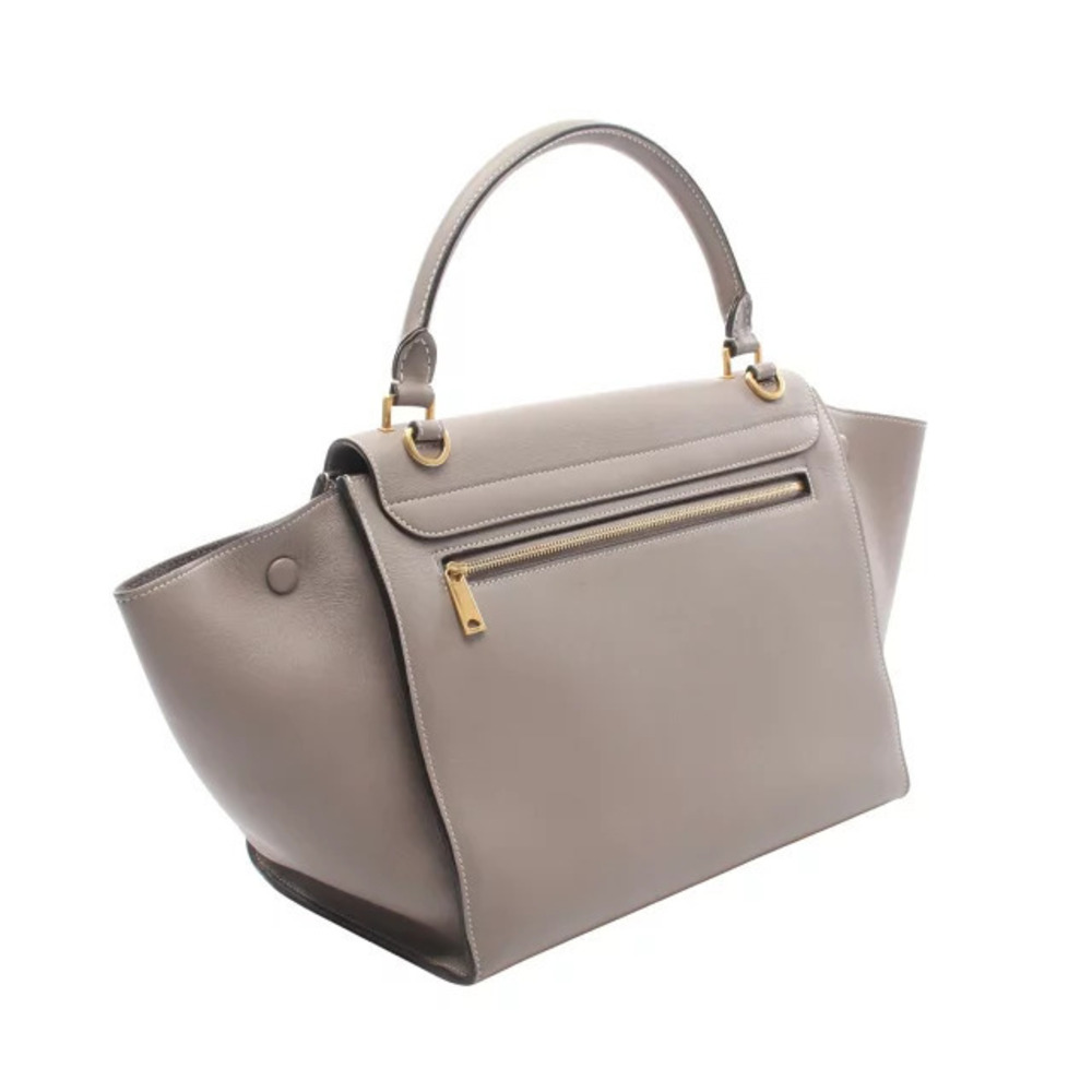 Celine Handbag Beige Leather Trapeze Tan